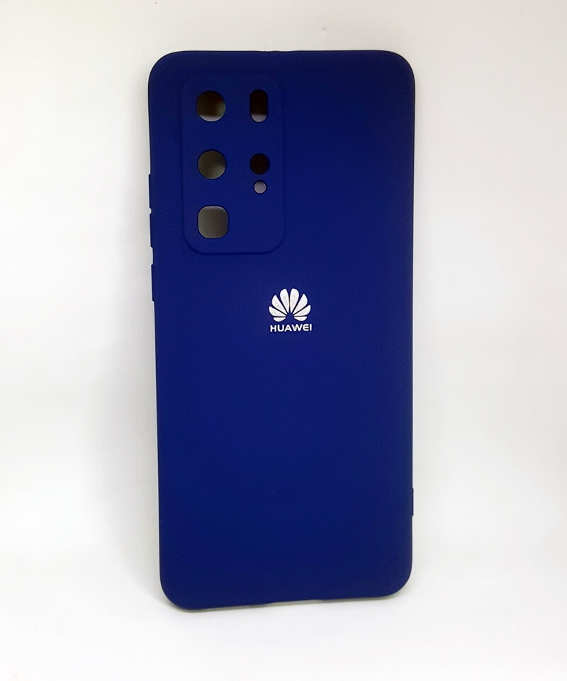 Накладка Silicone Case Full Camera для Huawei P40 Pro синя-0